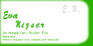 eva mizser business card